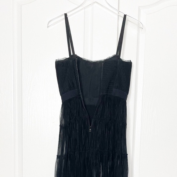 NWT Alice + Olivia Deena Pleated Maxi Dress with Hot Pants‎ Size 2 Black - Picture 7 of 16